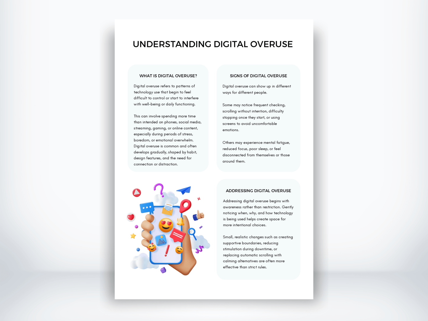 Understanding Digital Overuse Handout PDF - My Thriving Mind