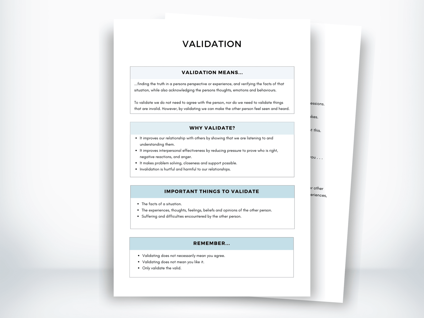 Validation Handout PDF - My Thriving Mind