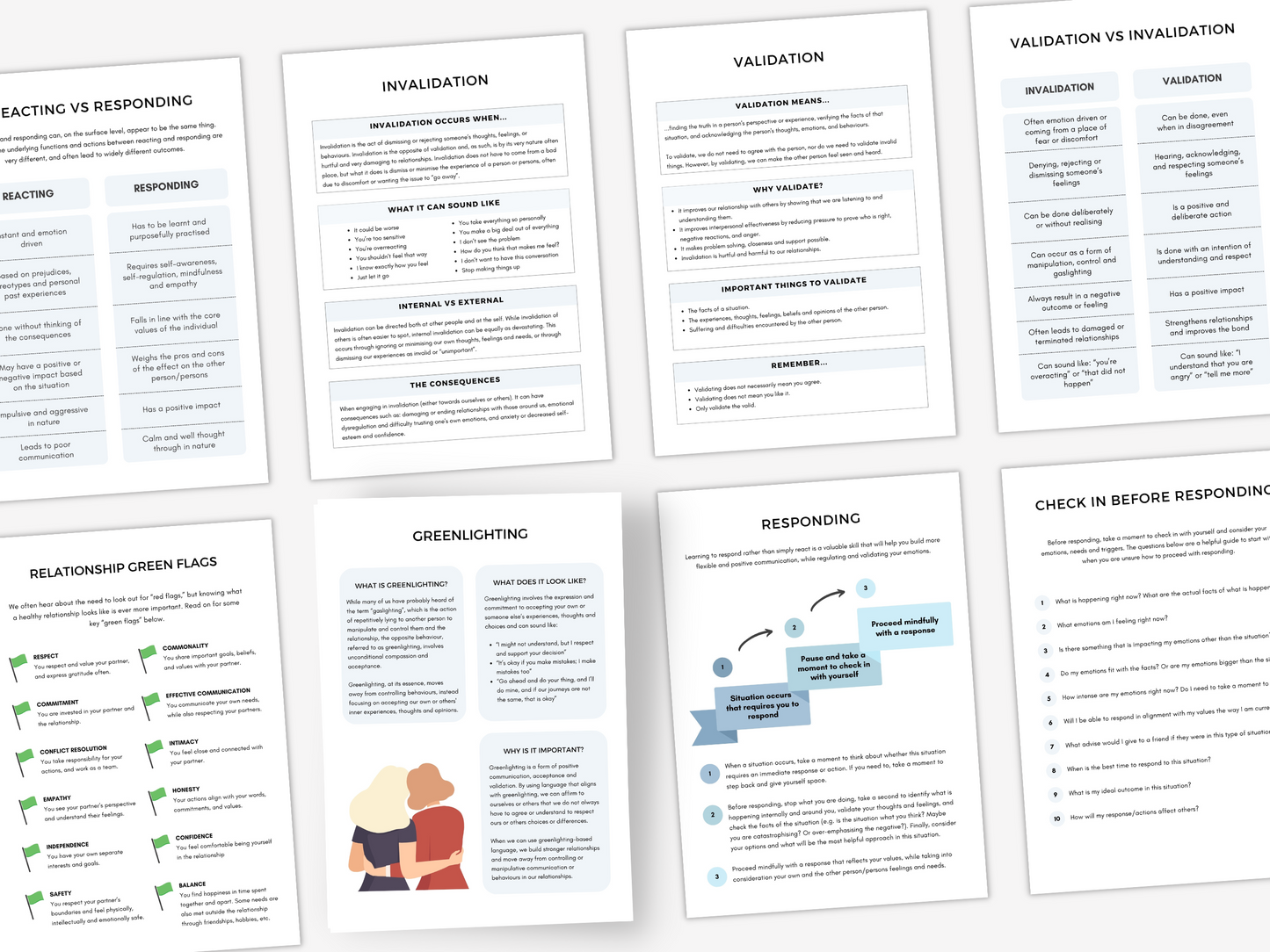 Validation vs Invalidation Worksheets