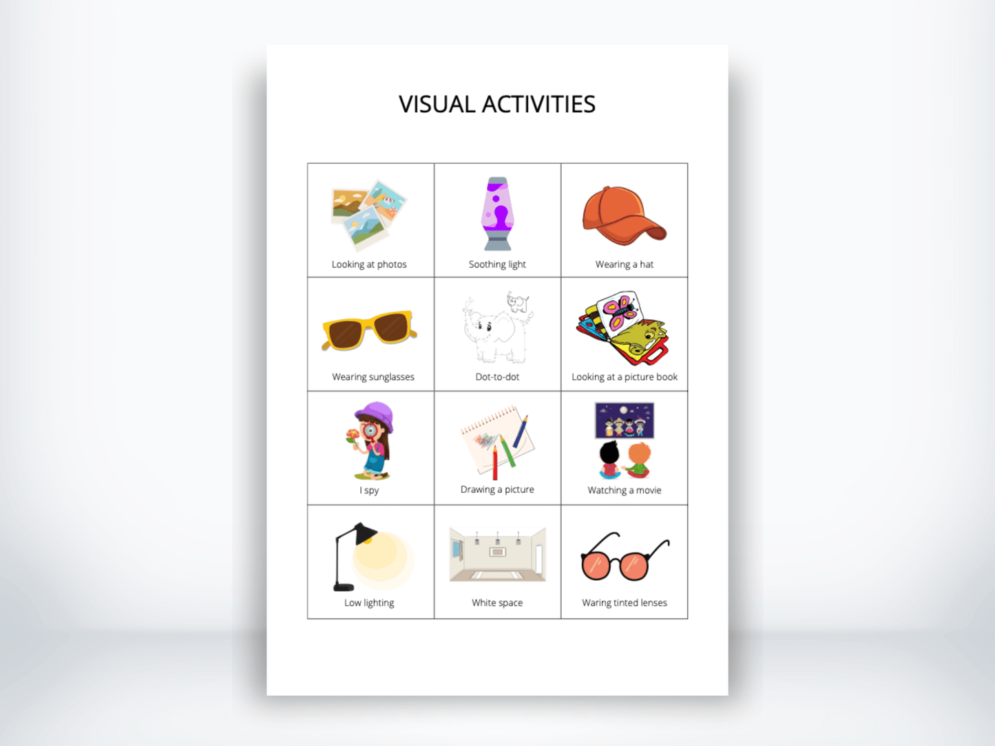 Visual Activity Cards PDF - My Thriving Mind