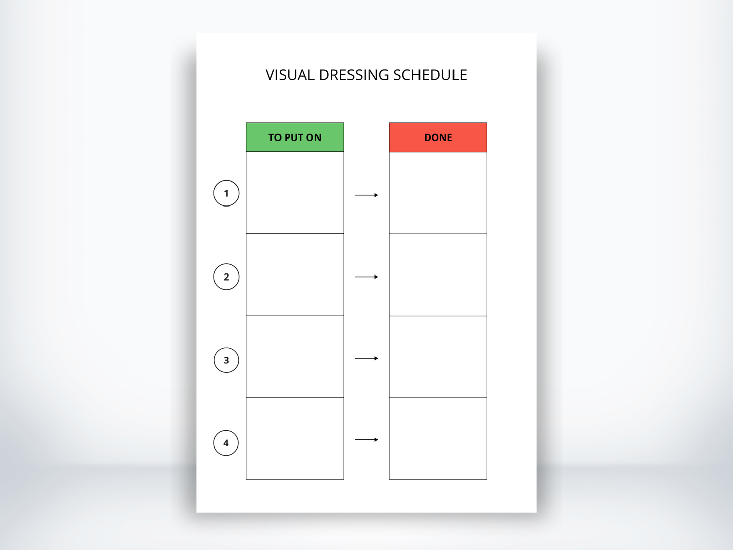 Visual Dressing Schedule PDF
