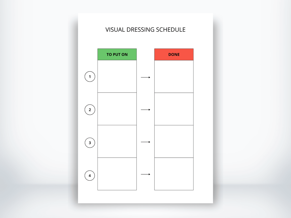 Visual Dressing Schedule PDF - My Thriving Mind