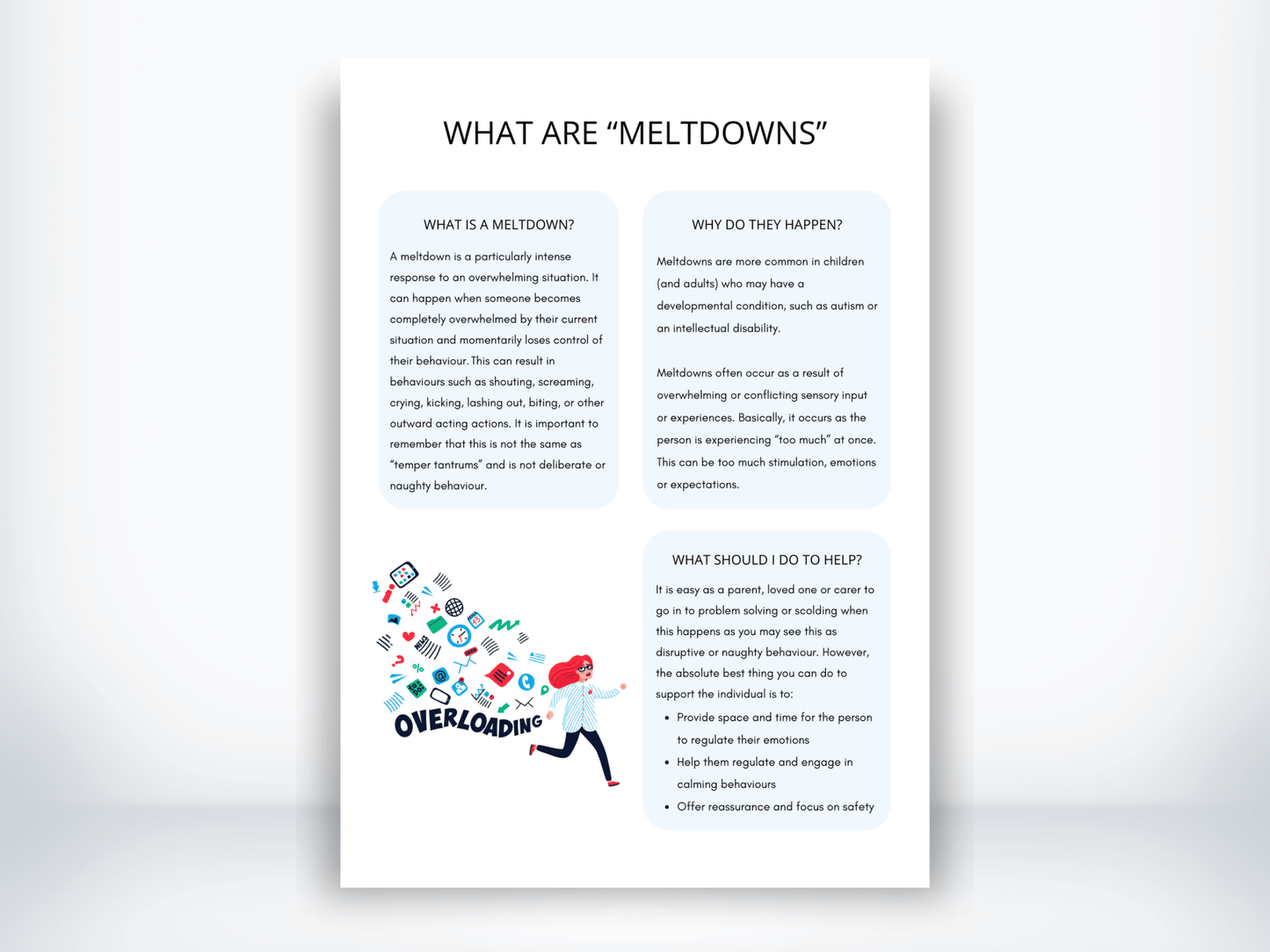 What Are Meltdowns Handout PDF - My Thriving Mind