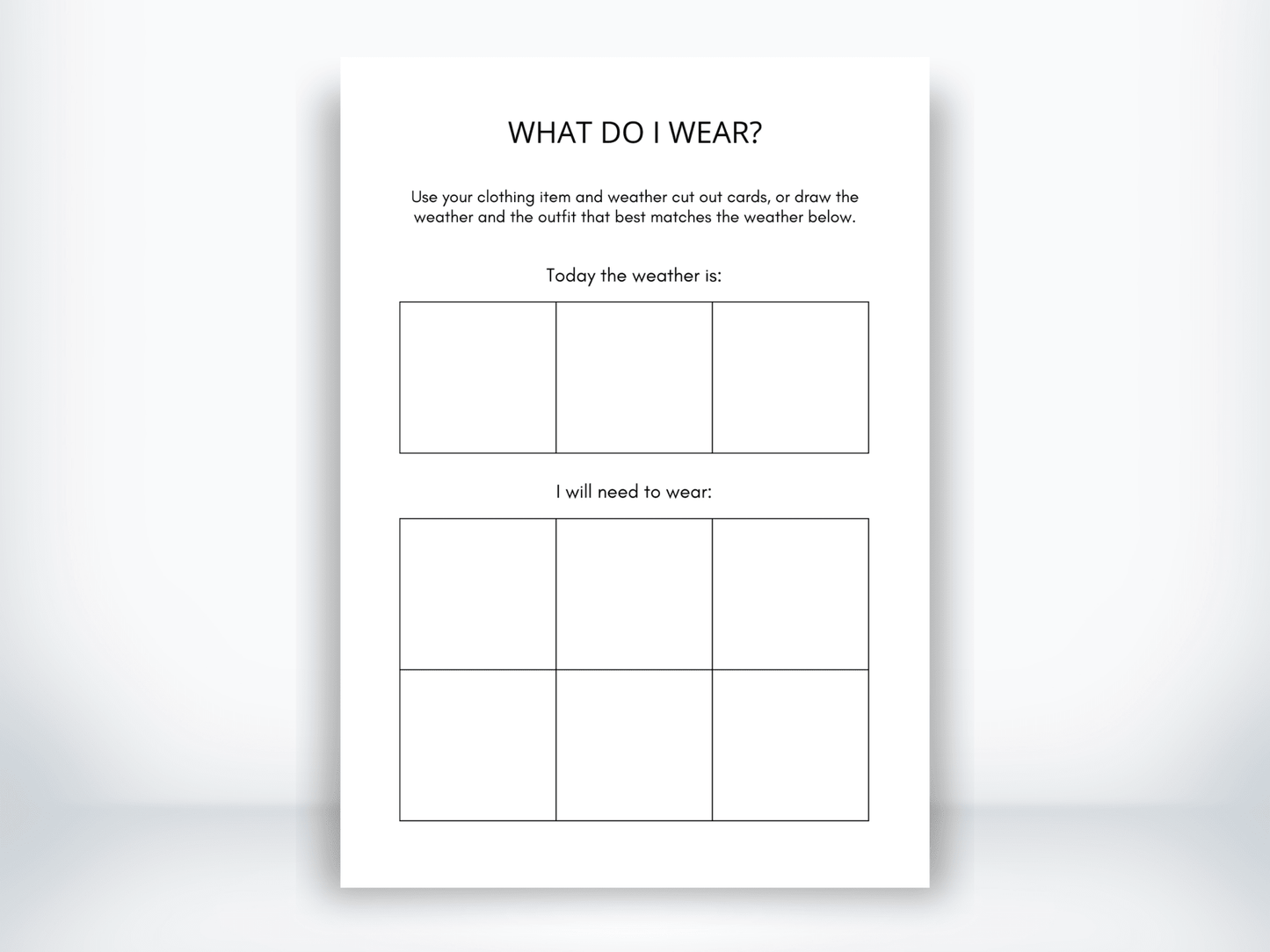 What Do I Wear Visual Schedule Template PDF - My Thriving Mind