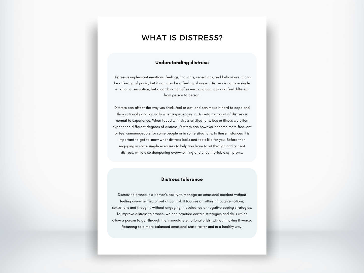 What Is Distress Handout PDF