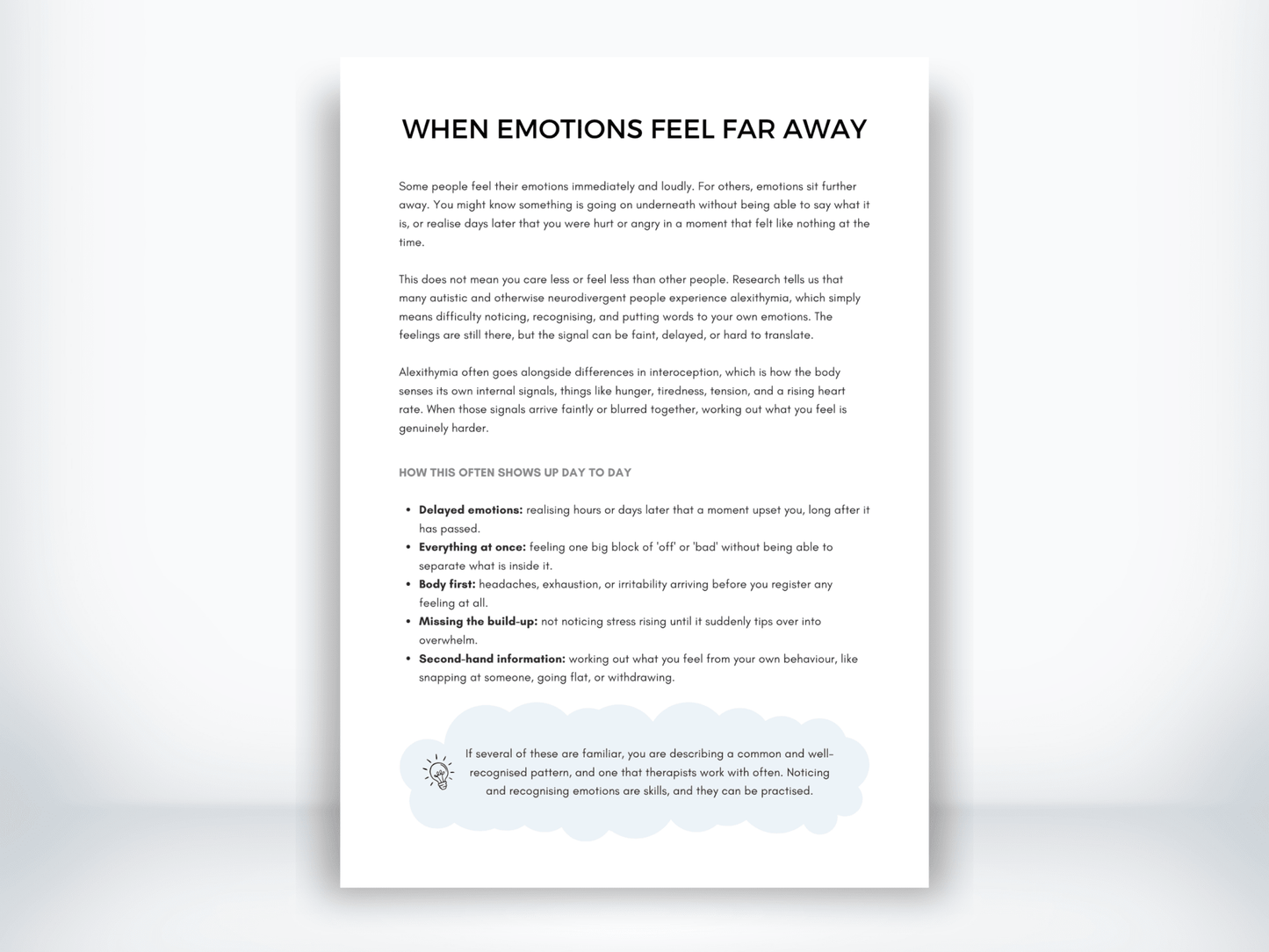 When Emotions Feel Far Away PDF - My Thriving Mind