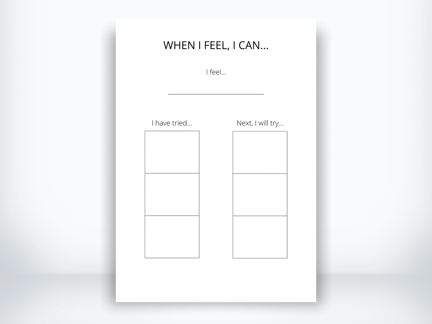 When I Feel X I Can Y Worksheet PDF - My Thriving Mind
