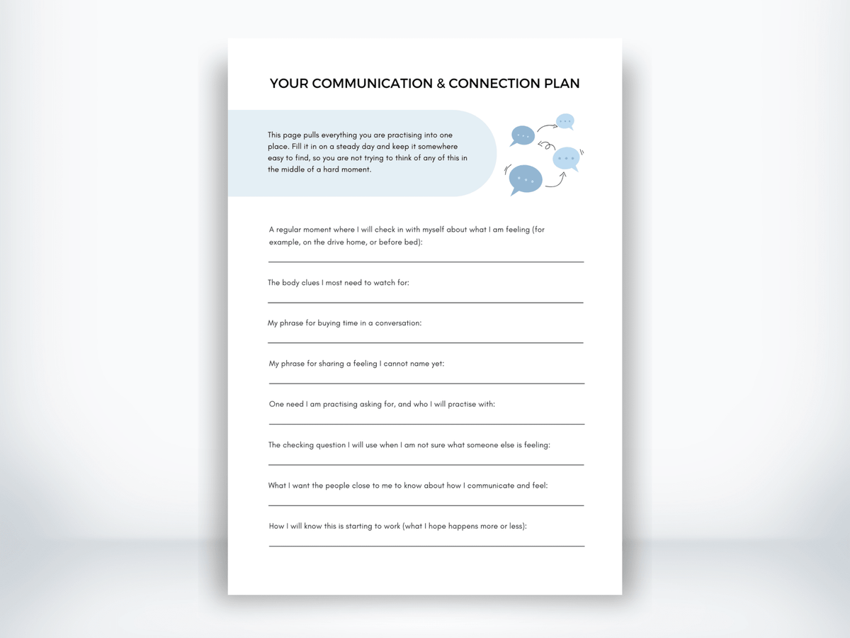 Your Communication and Connection Plan PDF - My Thriving Mind