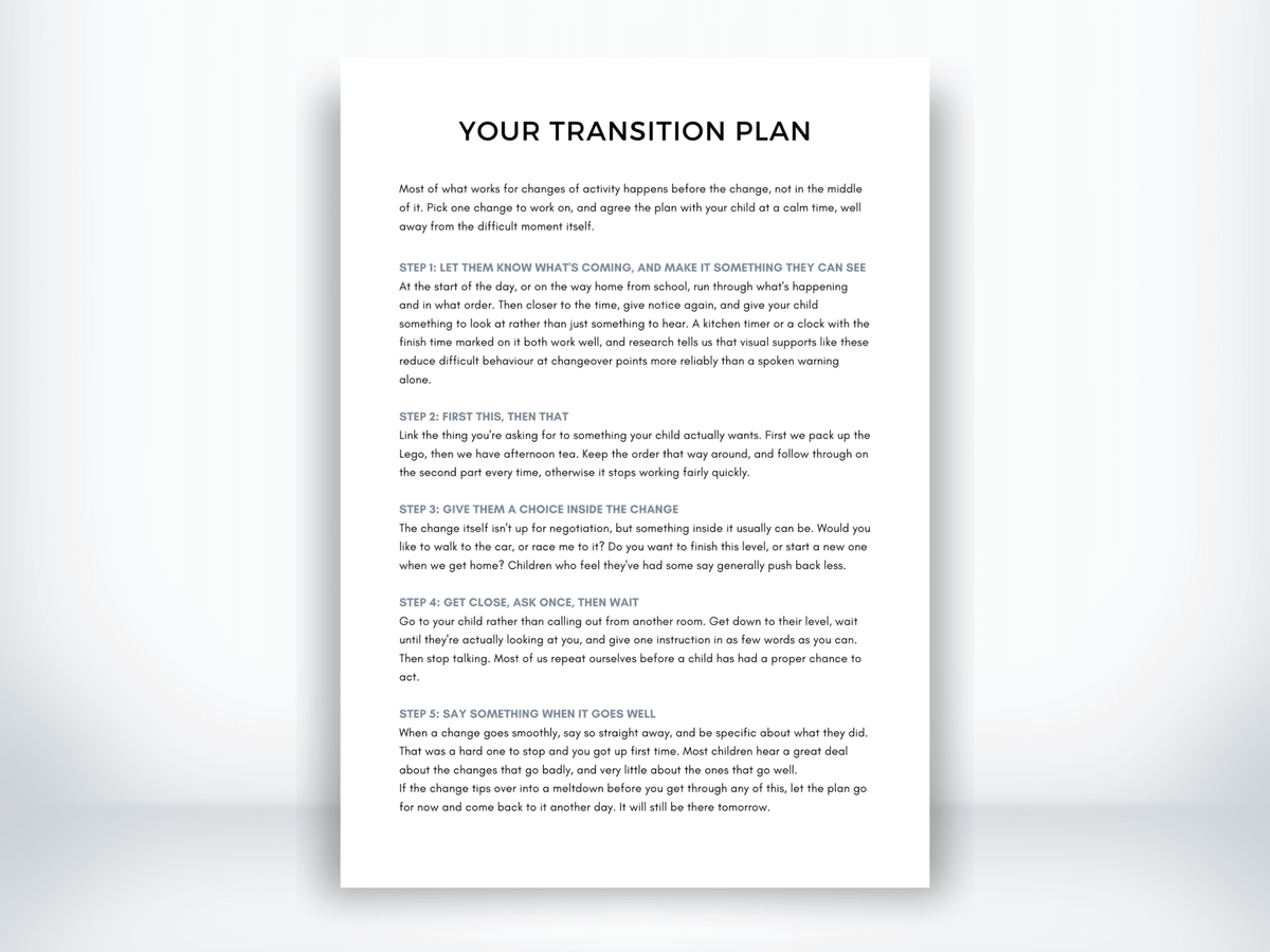 Your Transition Plan PDF - My Thriving Mind