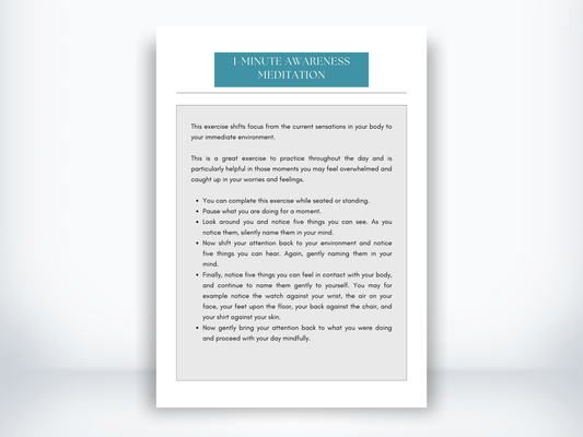 1-Minute Deep Awareness Meditation PDF Script