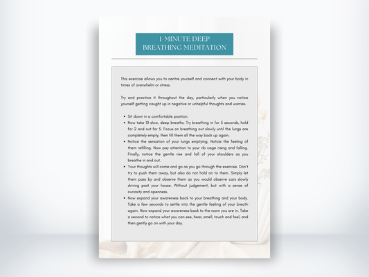 1-Minute Deep Breathing Meditation PDF Script
