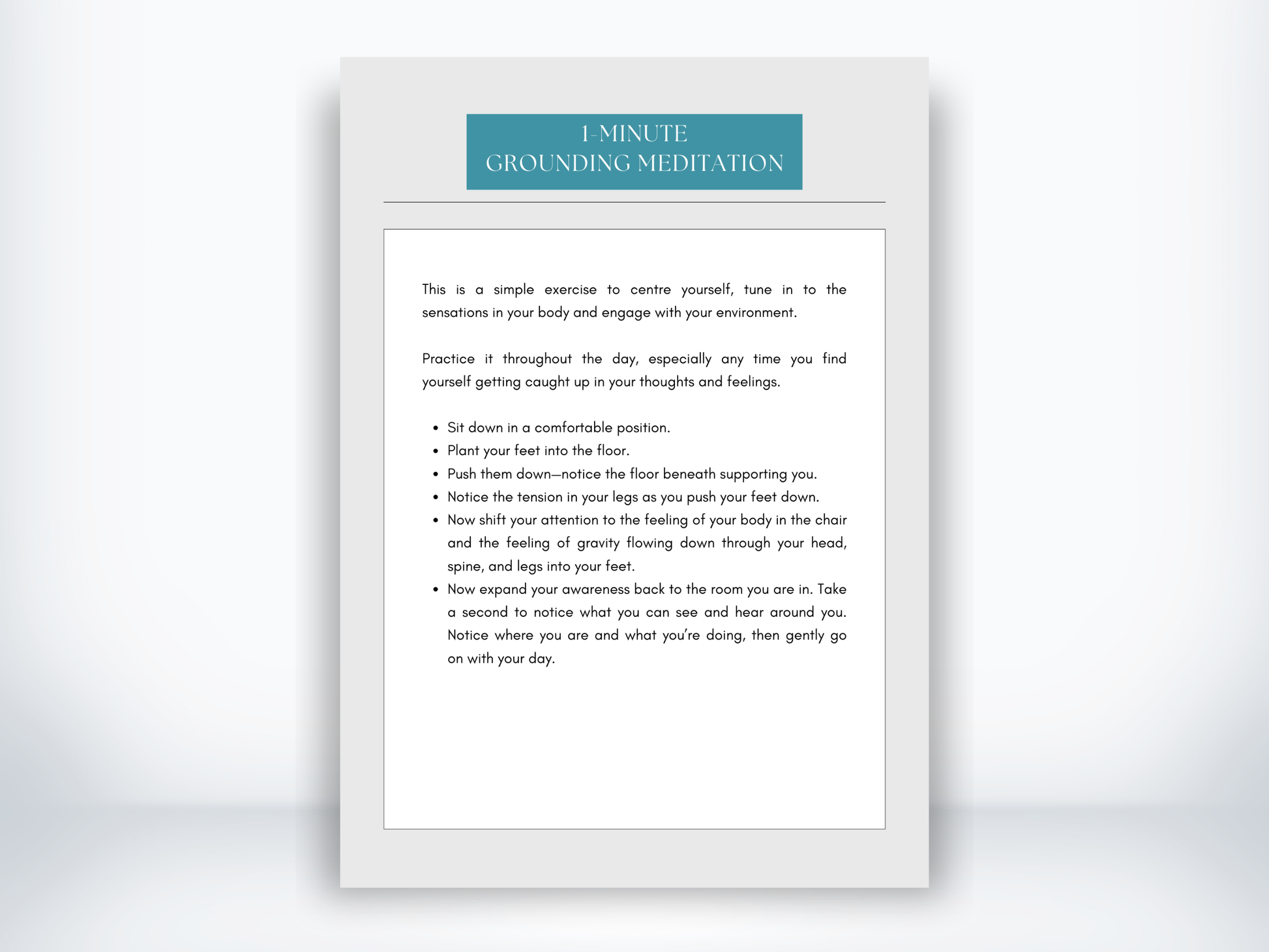 1-Minute Grounding Meditation PDF Script