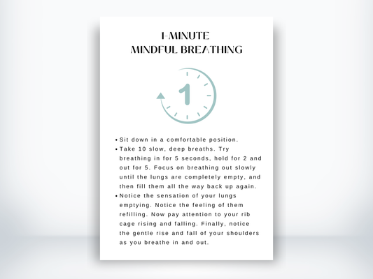 1-Minute Mindful Breathing PDF Exercise