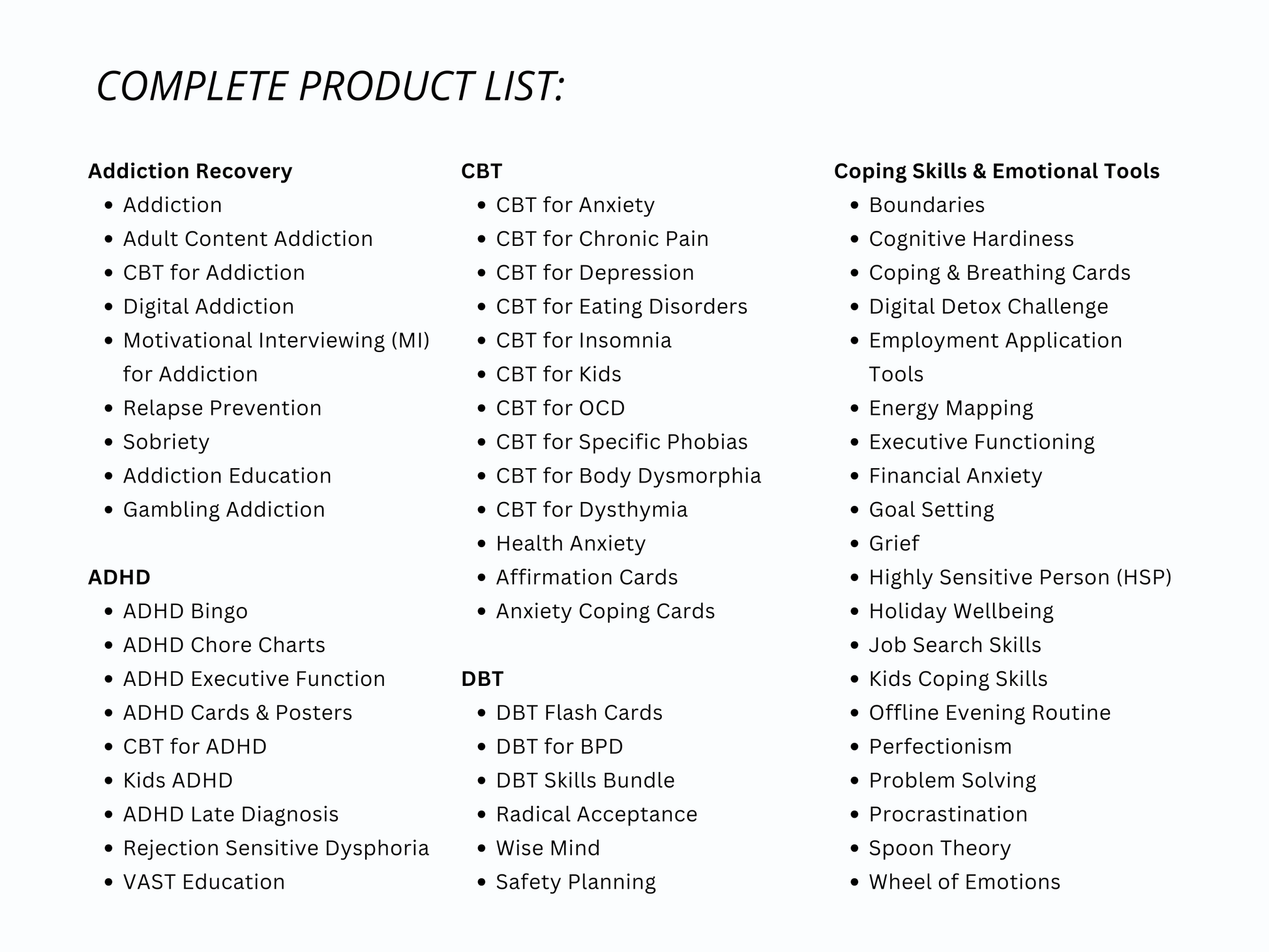 Complete Psychology Worksheets – Whole Shop Bundle