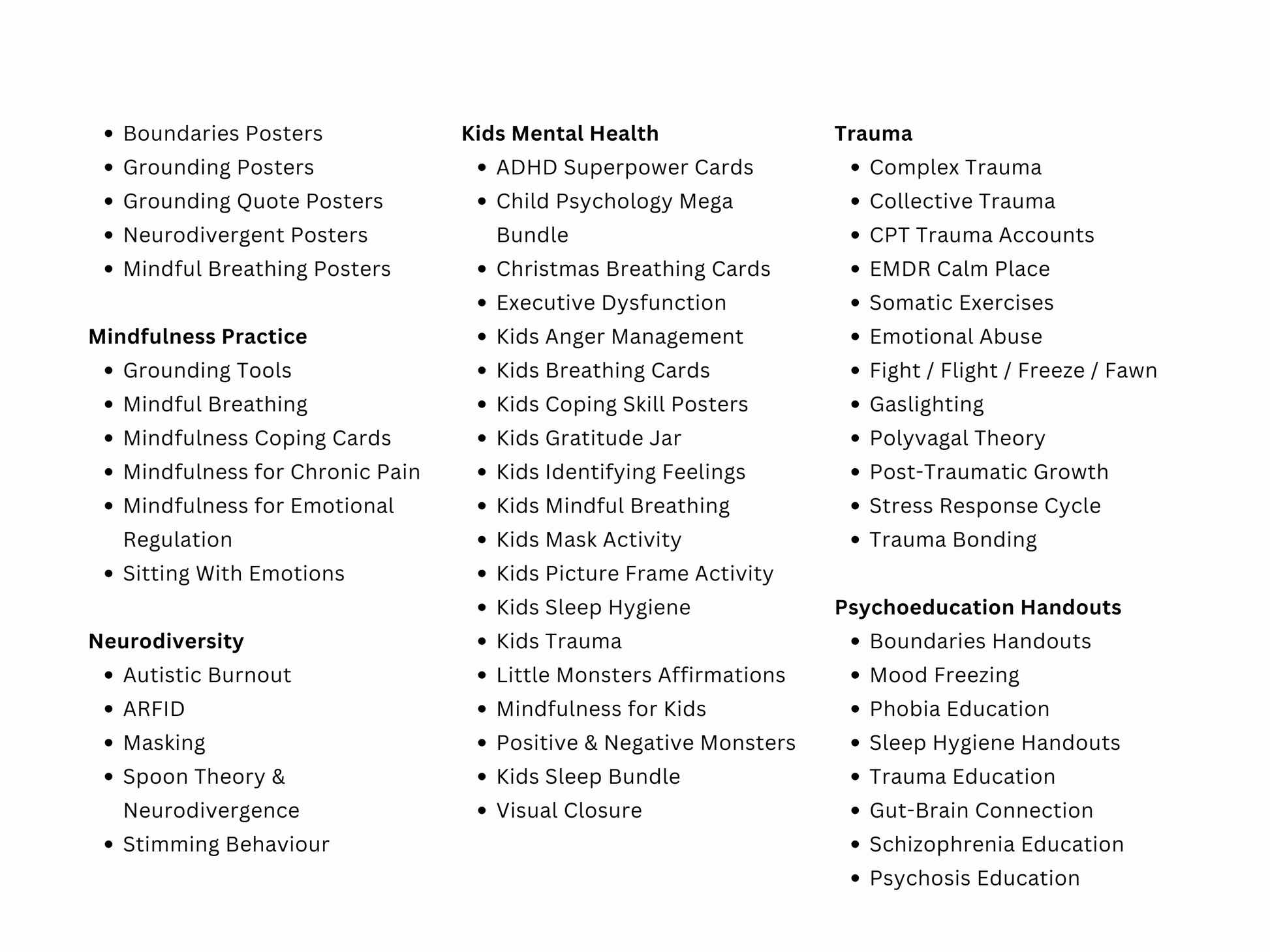 Complete Psychology Worksheets – Whole Shop Bundle