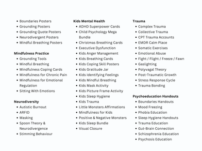 Complete Psychology Worksheets – Whole Shop Bundle