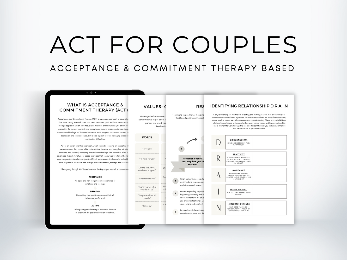 ACT Worksheets for Couples Therapy PDF