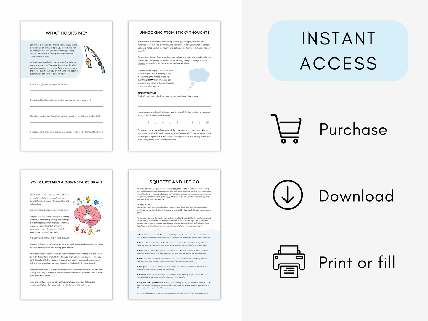 ACT for Kids Worksheets Bundle