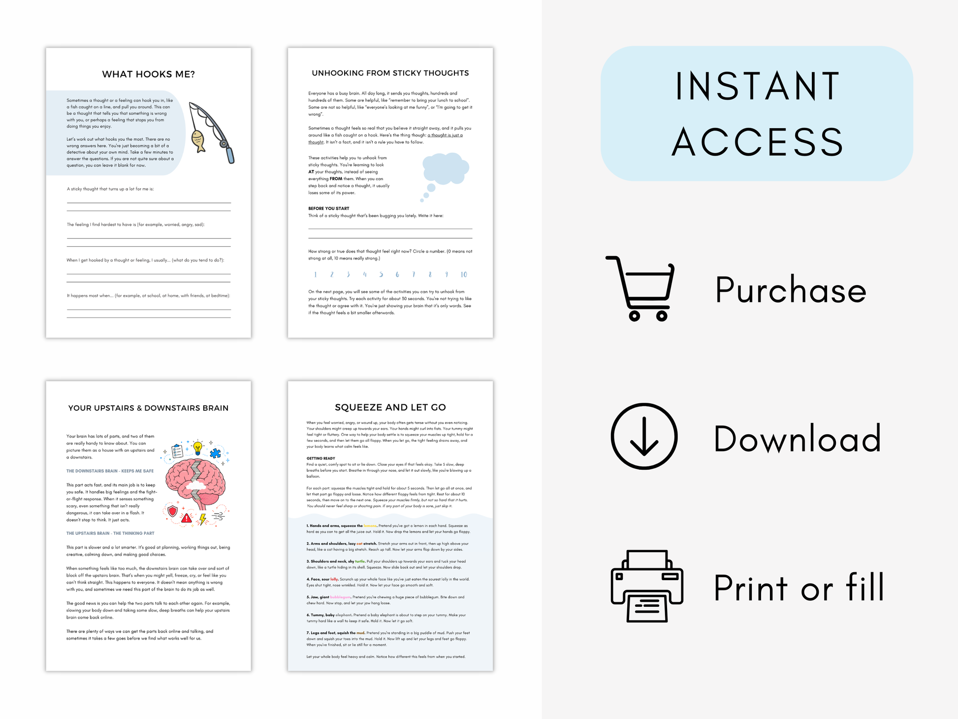 ACT for Kids Worksheets Bundle