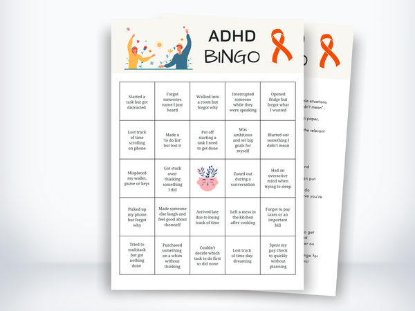 ADHD Bingo Card PDF