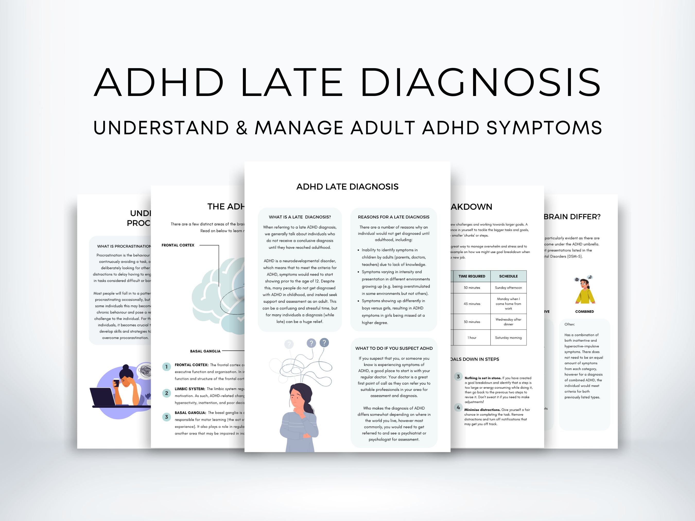 ADHD Late Diagnosis Worksheets | My Thriving Mind