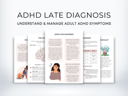 ADHD Late Diagnosis Worksheets PDF