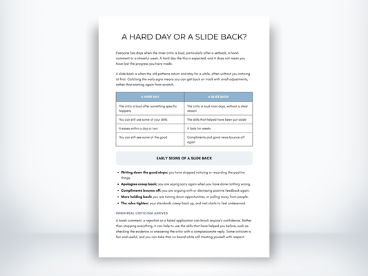 A Hard Day or a Slide Back PDF