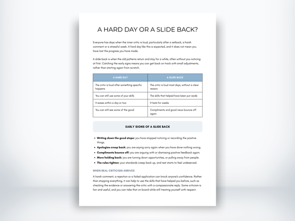 A Hard Day or a Slide Back PDF