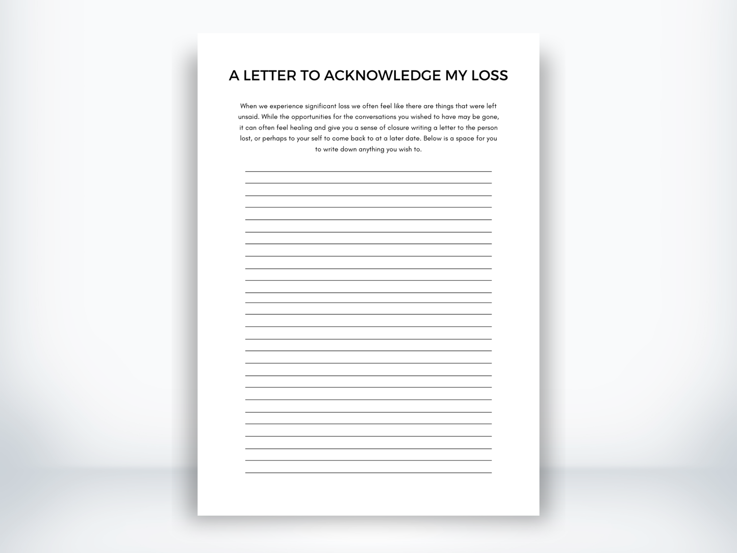 A Letter To Acknowledge My Loss PDF