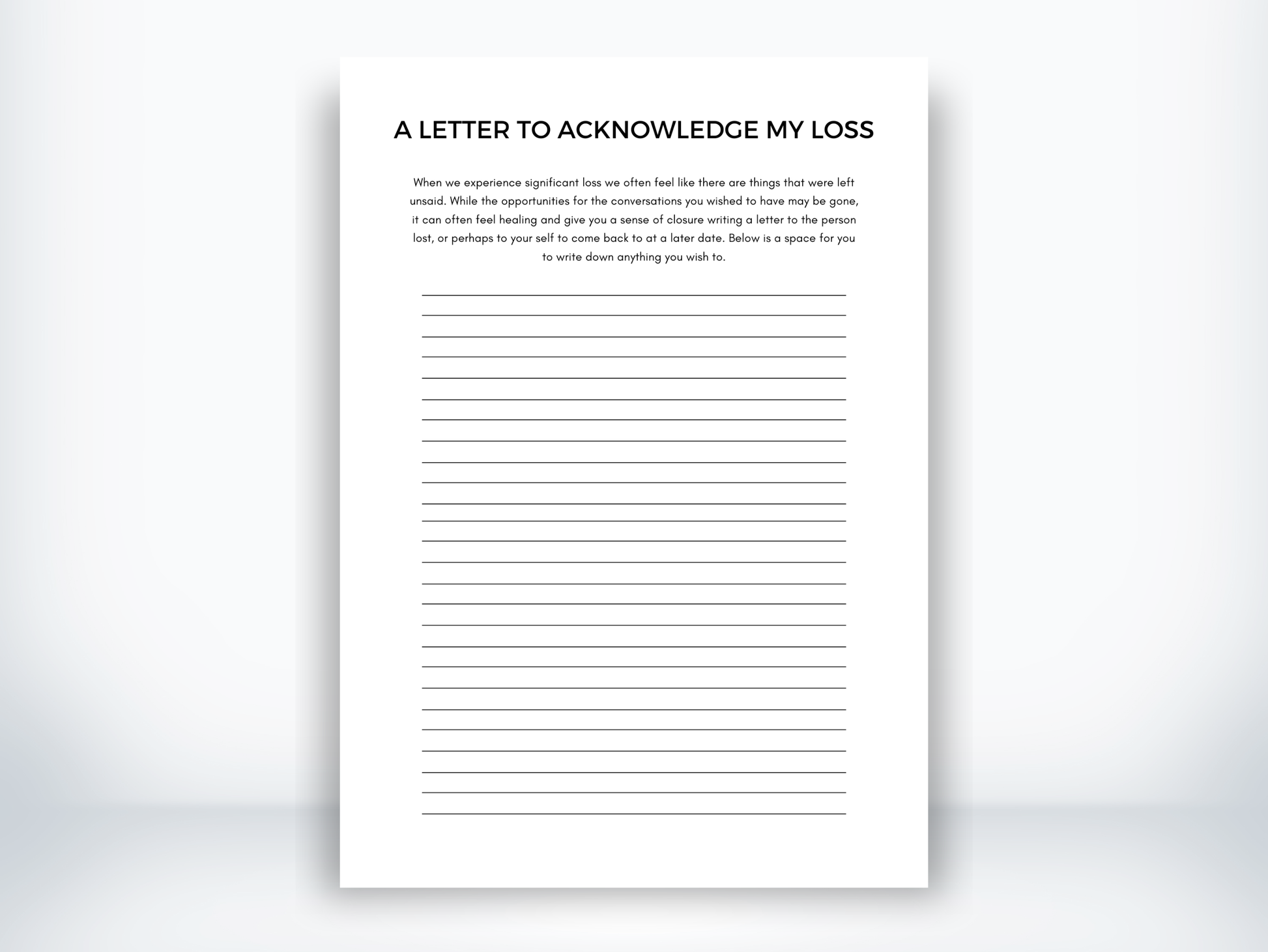 A Letter To Acknowledge My Loss PDF