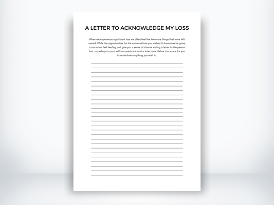 A Letter To Acknowledge My Loss PDF