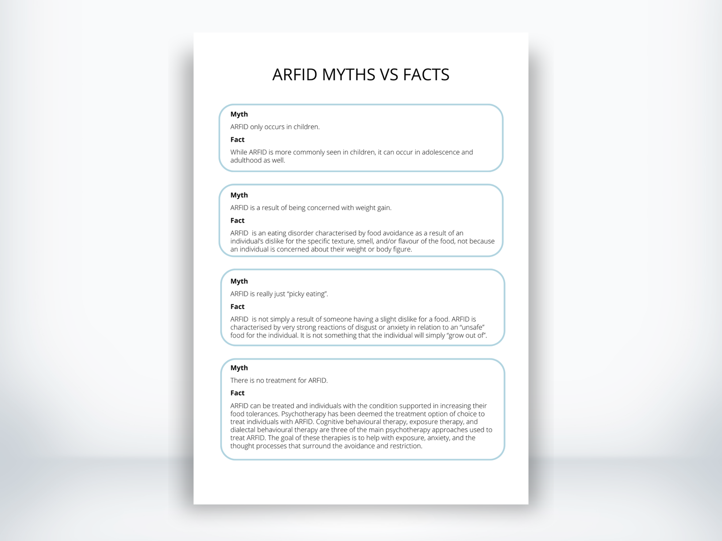 ARFID Myths PDF