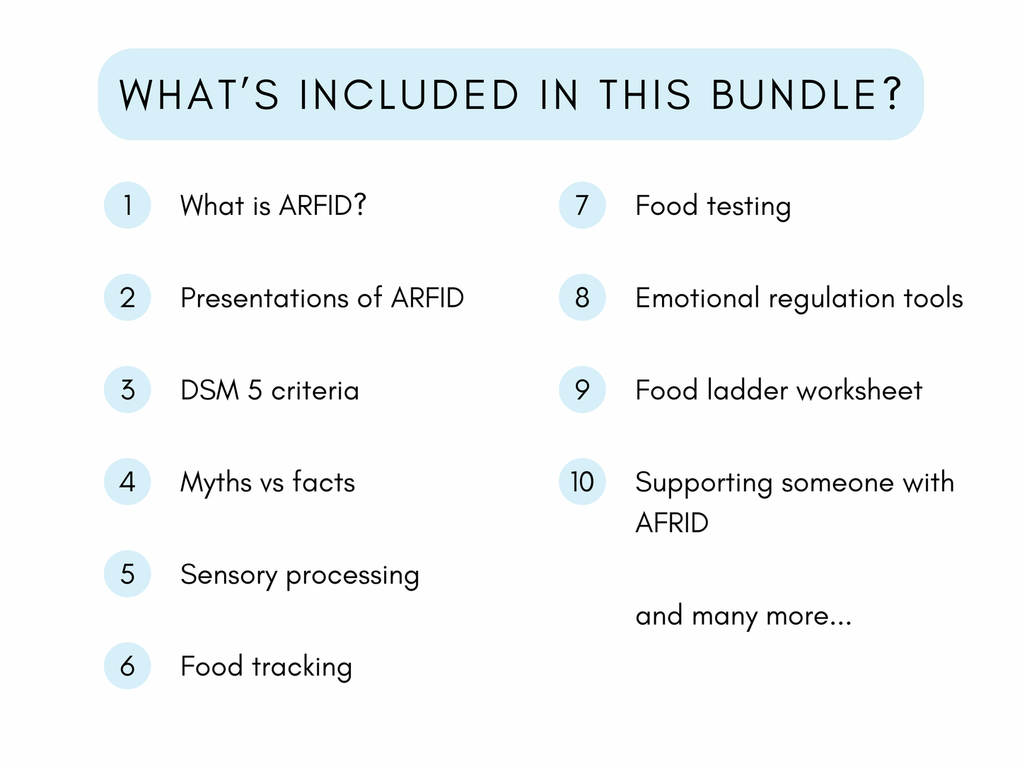 Avoidant/Restrictive Food Intake Disorder (ARFID) Worksheets