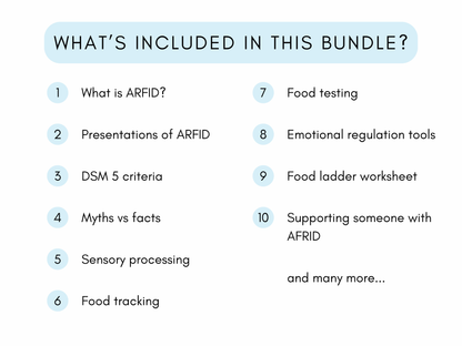 Avoidant/Restrictive Food Intake Disorder (ARFID) Worksheets