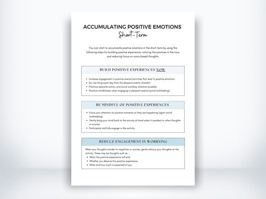 Accumulating Positive Emotions - Short-Term DBT PDF