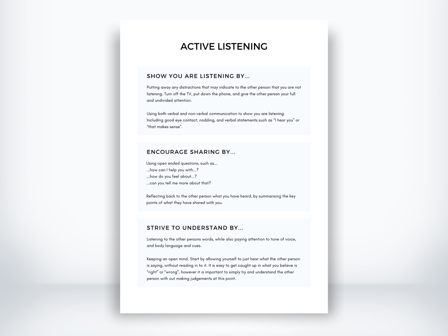 Active Listening Skills PDF