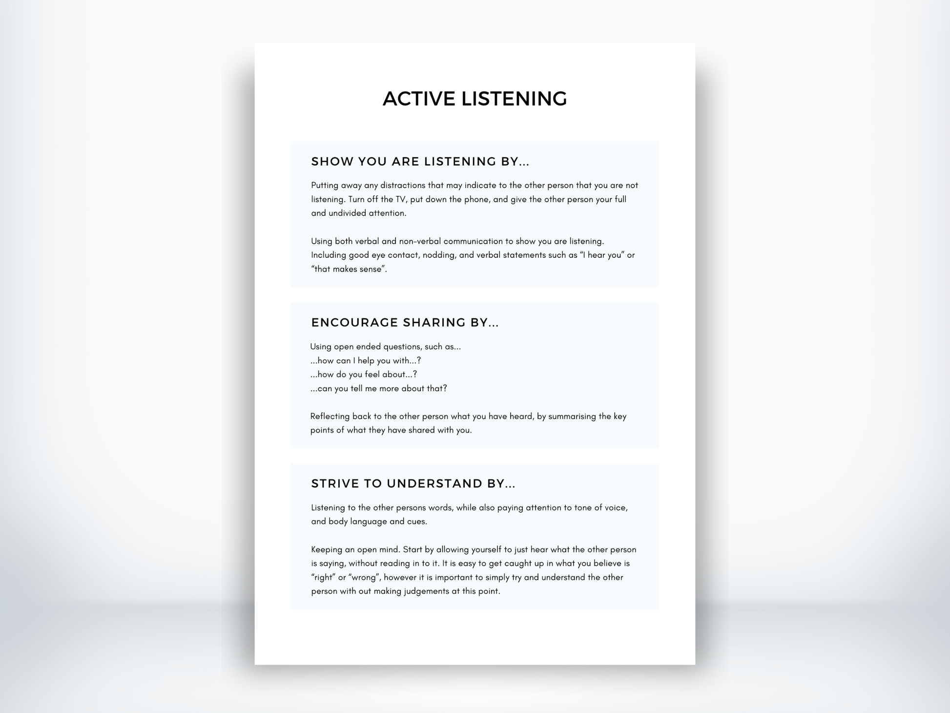 Active Listening Skills PDF