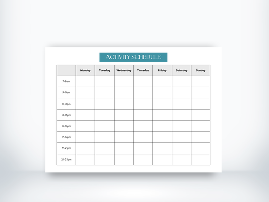Activity Scheduling Worksheet PDF