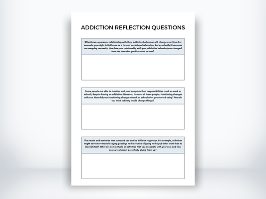 Addiction Reflection Questions PDF