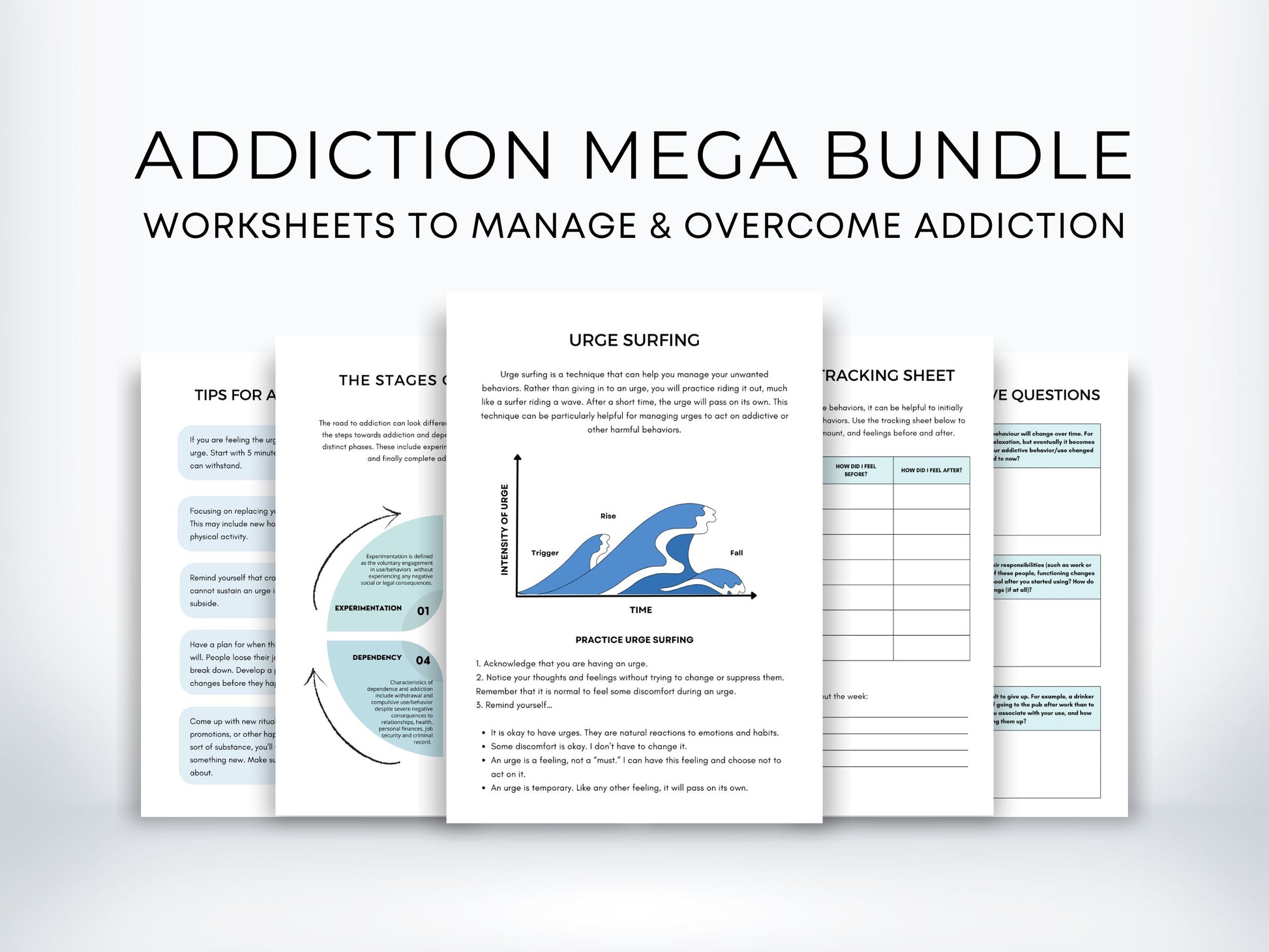 Addiction Worksheets Mega Bundle PDF