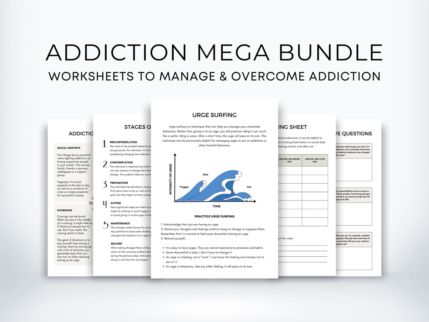 Addiction Worksheets Mega Bundle