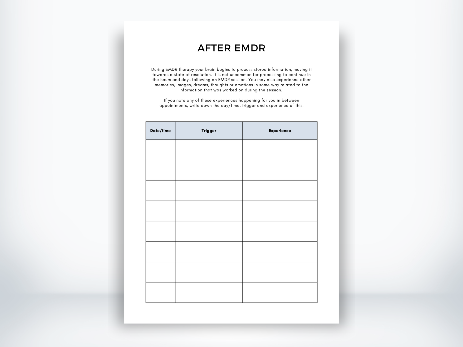 After EMDR Handout PDF
