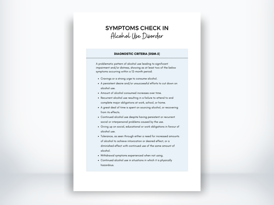 Alcohol Use Disorder Symptoms PDF