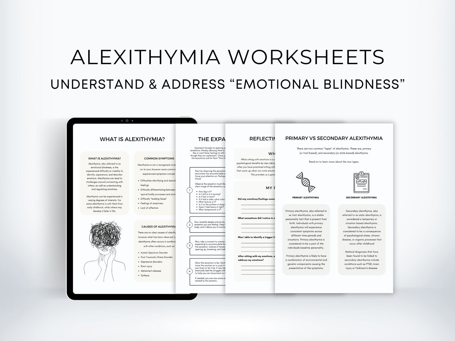 Alexithymia Psychoeducation Worksheets