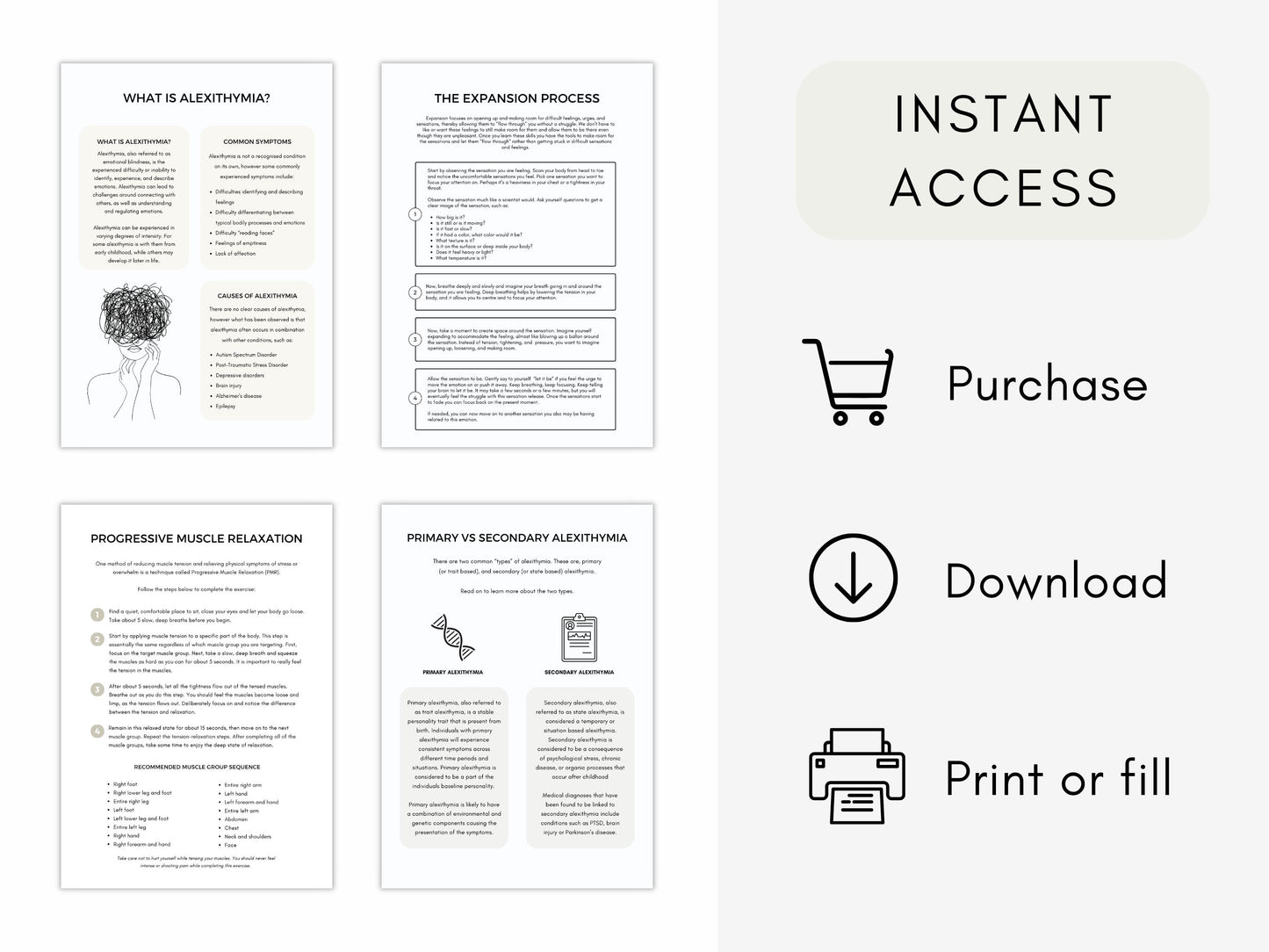 Alexithymia Psychoeducation Worksheets