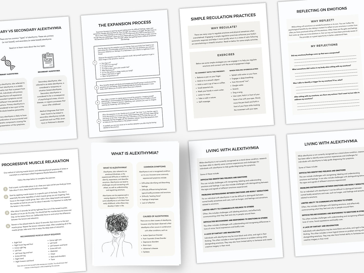 Alexithymia Psychoeducation Worksheets