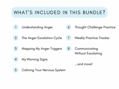 Anger Management Worksheets Bundle