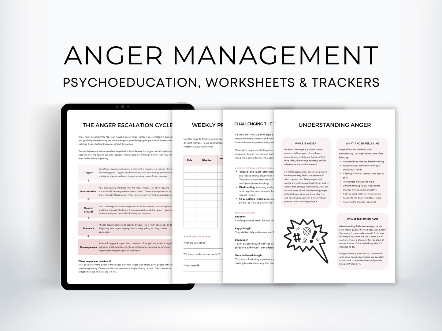 Anger Management Worksheets Bundle