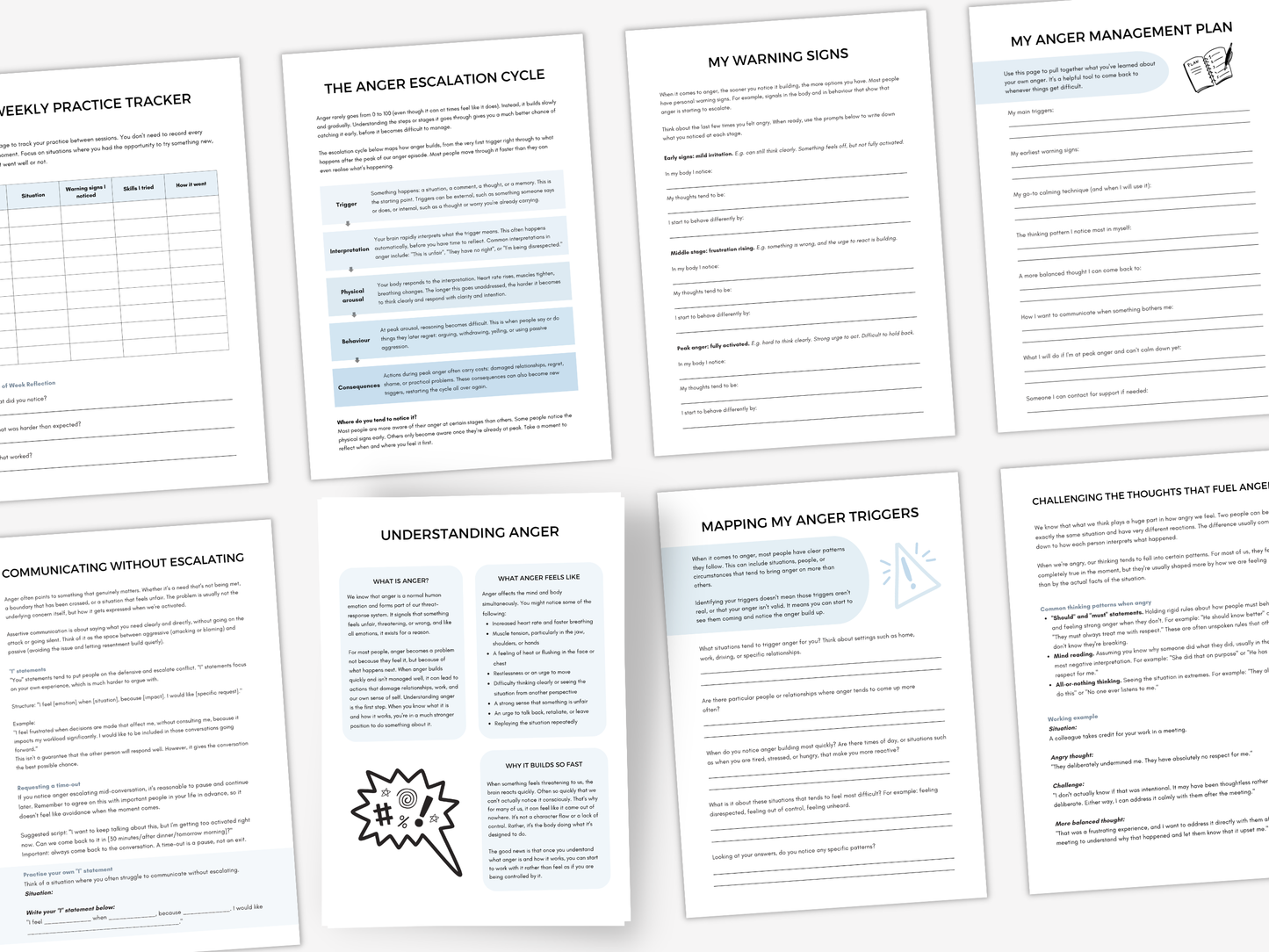 Anger Management Worksheets Bundle