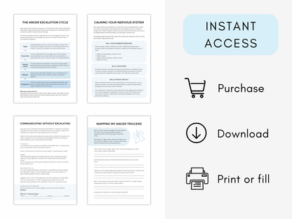 Anger Management Worksheets Bundle